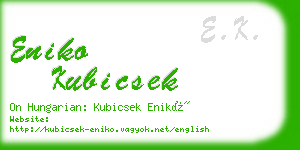 eniko kubicsek business card